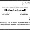 Schlandt Ulrike 1965-1992 Todesanzeige